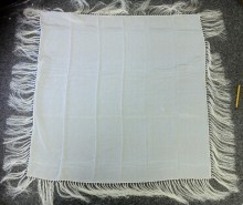 Crepe de chine scarf with rayon fringe