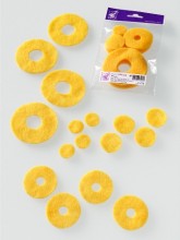 merino wool prefelts, in indian yellow circles