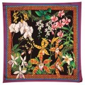 Orchid garden scarf 90 x 90cm Hab 8mm