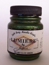 Metallic olive lumiere at Silksational