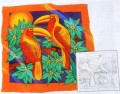 Toucan scarf 90 cm x 90 cm