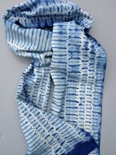 Woven shibori scarves at Silksational