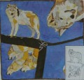 Wolf scarf 90 cm x 90 cm
